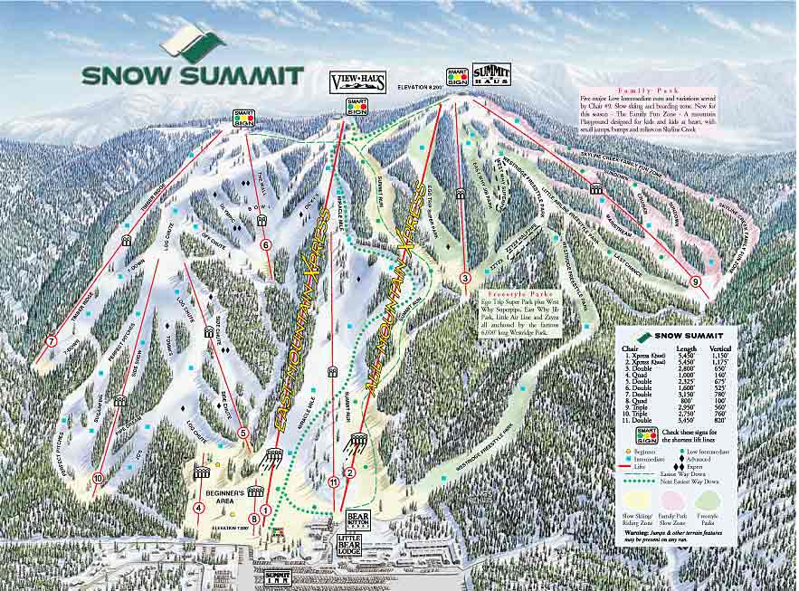 Snow Summit Trail Map